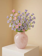 Minimalist Decorative Flower Vase for Home–Handcrafted Crystal Flower Vase with Pink Glossy Finish