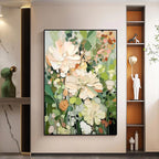 Original Flower Painting on Canvas 3D Textured Wall Art Neutral Tone Custom Wall Art Floral Painting Modern Art Fancy Living Room Wall Decor