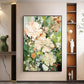 Original Flower Painting on Canvas 3D Textured Wall Art Neutral Tone Custom Wall Art Floral Painting Modern Art Fancy Living Room Wall Decor