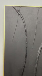 Large Black Minimalist Wall Art , Black 3D Texture Painting , Black Modern Simple Abstract Painting , Black Minimalist Art , Black 3D Art